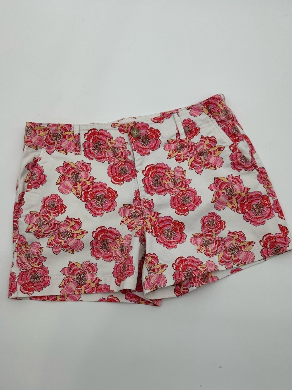 LOFT Floral Pink Cotton Blend Women’s Shorts size 8